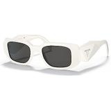 Prada Rechthoekige zonnebril voor vrouwen , White , Dames , Maat: 49 MM