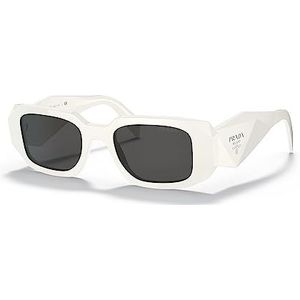 Prada Rechthoekige zonnebril voor vrouwen , White , Dames , Maat: 49 MM