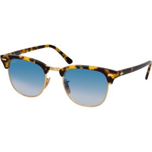 Ray-Ban Zonnebril Clubmaster 3016 13353F geel Havana lichtblauw gradient  | Sunglasses