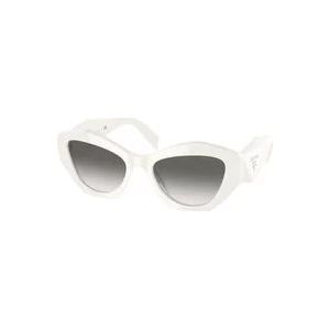 Prada Witte zonnebril met originele accessoires , White , Dames , Maat: 53 MM