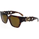 Versace, Accessoires, Dames, Bruin, 53 MM, Stijlvolle zonnebril in Dark Havana/Brown