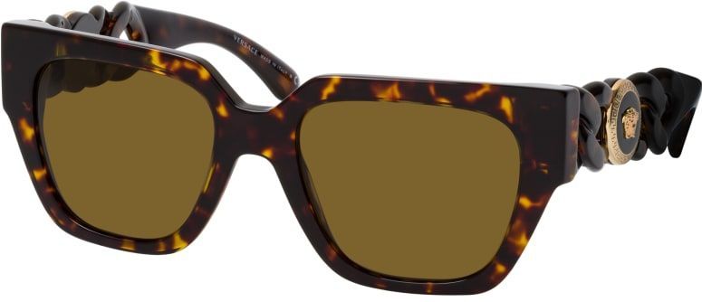 Versace, Accessoires, Dames, Bruin, 53 MM, Stijlvolle zonnebril in Dark Havana/Brown