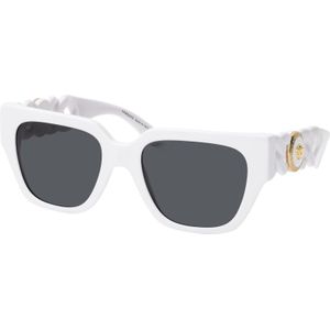 Versace Gedurfde vierkante zonnebril met gebreide armen , White , unisex , Maat: 53 MM