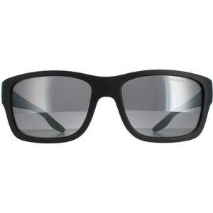 Prada sport zonnebril ps01ws ufk07h grijs rubber donker grijs zilveren spiegel gepolariseerd | Sunglasses