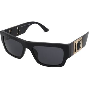 Versace Rechthoekige zonnebril met gedetailleerd ontwerp , Black , unisex , Maat: 53 MM