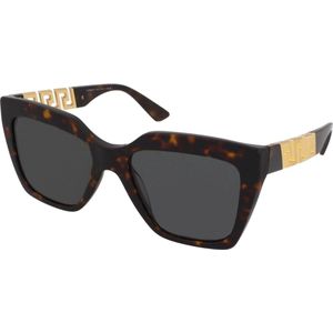 Versace Vierkante zonnebril met donkergrijze lens en Havana-frame , Brown , unisex , Maat: 56 MM