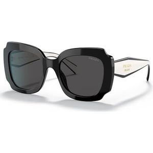 Prada PR16YS 09Q5S0 zwart-wit donkergrijs zonnebril