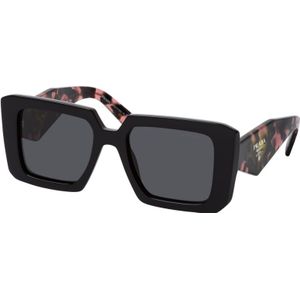 Prada Zwarte zonnebril met originele hoes , Black , Dames , Maat: 51 MM