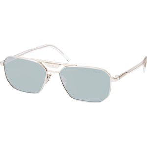 Prada Zilverkleurige zonnebril met spiegelende lenzen , Gray , unisex , Maat: 57 MM