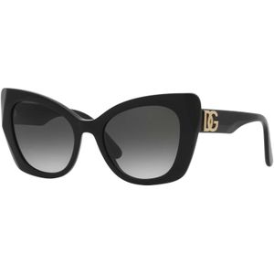 Dolce & Gabbana, Accessoires, Dames, Zwart, 53 MM, Cat Eye Zonnebril voor Dames