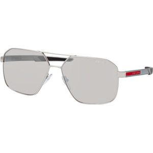 Prada Zilveren Frame Zonnebril PS 55Ws , Gray , Heren , Maat: 60 MM