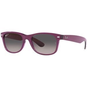 Ray-Ban, Accessoires, unisex, Paars, 58 MM, NEW Wayfarer RB 2132 Gepolariseerde zonnebril