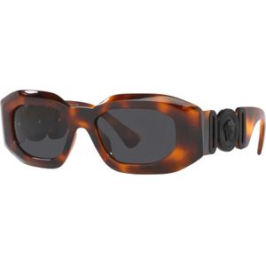 Versace Iconische zonnebril met uniforme lenzen , Brown , unisex , Maat: 53 MM