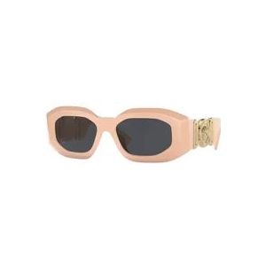 Versace Lichtroze zonnebril met iconische kwallen , Pink , Dames , Maat: 54 MM