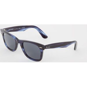 Ray-Ban, Accessoires, unisex, Blauw, 50 MM, Wayfarer Blauw Gestreepte Zonnebril