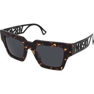 Versace Vierkante zonnebril met donkergrijze lens en Havana frame , Brown , unisex , Maat: 50 MM