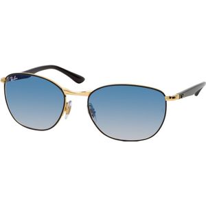 Ray-Ban, Accessoires, unisex, Zwart, 57 MM, RB 3702 Zonnebril, Zwart Goud Blauw