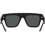 Versace Stijlvolle Zwarte Zonnebril met Donkergrijze Lenzen , Black , Heren , Maat: 53 MM