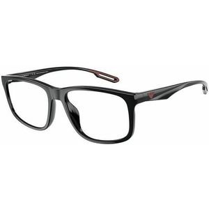 Emporio Armani EA3209U Herren-Brille inkl. Gläser Vollrand Eckig Kunststoff-Gestell 56mm/17mm/145mm, schwarz