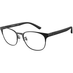 Emporio Armani EA1139 Herren-Brille inkl. Gläser Vollrand Rund Metall-Gestell 55mm/19mm/145mm, schwarz