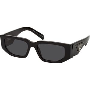 Prada Moderne Rechthoekige Zonnebril , Black , Heren , Maat: 54 MM