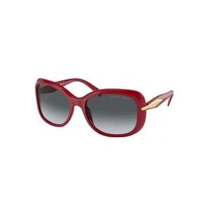 Prada Iconische zonnebril voor vrouwen met gepolariseerde lenzen , Red , Dames , Maat: 57 MM