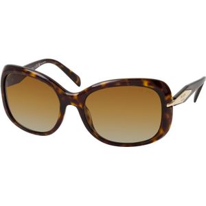 Prada Gepolariseerde Rechthoekige Zonnebril , Brown , unisex , Maat: 57 MM