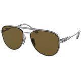 Prada Metalen Pilotenzonnebril met Unieke Stijl , Gray , unisex , Maat: 57 MM