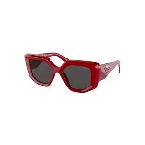 Prada Stijlvolle zonnebril met uniek ontwerp , Red , Dames , Maat: 50 MM