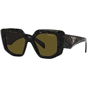 Stijlvolle Prada zonnebril met onregelmatige vorm , Black , unisex , Maat: 50 MM