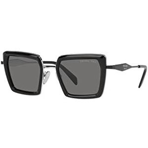 Prada Gepolariseerde Pr55Zs zonnebril met unieke stijl , Black , unisex , Maat: 52 MM