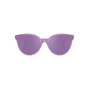 Versace Paarse glitter spiegelende zonnebril voor kinderen , Purple , unisex , Maat: 46 MM