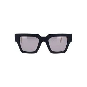 Versace Gepolariseerde vierkante zonnebril met donkergrijze lens , Black , unisex , Maat: 50 MM
