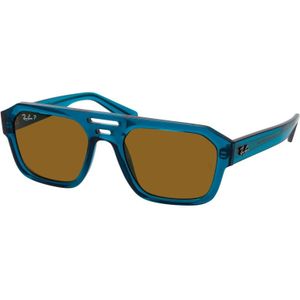 Ray-Ban, Accessoires, unisex, Blauw, 54 MM, Blauw Frame Bruine Lens Zonnebril