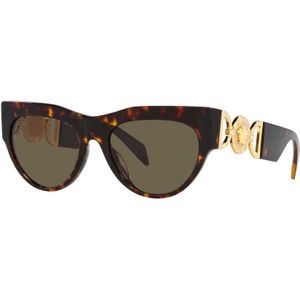 Versace Zonnebril met onregelmatige vorm, bruine lens en Havana-frame , Brown , Dames , Maat: 56 MM