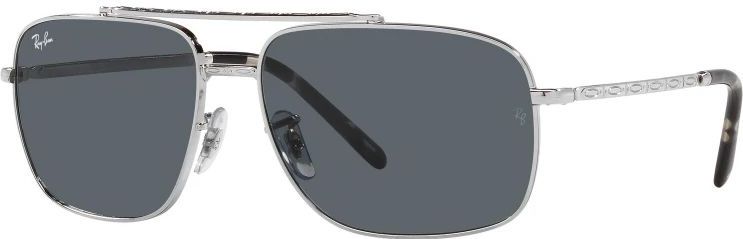 Ray-Ban RB3796 Unisex-Sonnenbrille Vollrand Eckig Metall-Gestell, silber