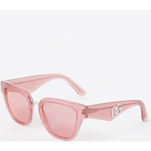 Dolce & Gabbana, Accessoires, Dames, Roze, 51 MM, Fleur Pink Zonnebrillen