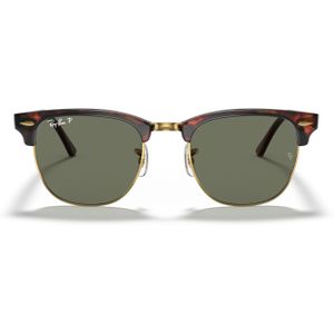 Ray-Ban, Accessoires, Dames, Groen, 55 MM, Rb 3016 Zonnebril Clubmaster Classic Gepolariseerd