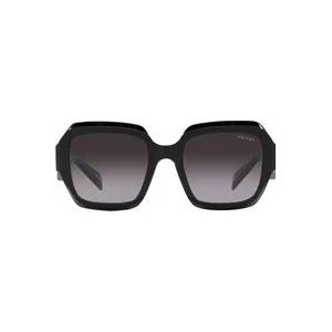 Prada Geometrische zwarte zonnebril voor moderne vrouwen , Black , Dames , Maat: 59 MM