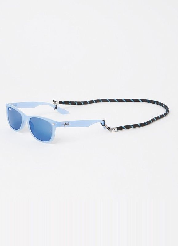 Ray-Ban Junior New Wayfarer RJ9052S - Rechthoekig Beige Blauw Spiegel glazen