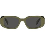 Prada Iconische zonnebril met uniforme lenzen , Green , Dames , Maat: 49 MM