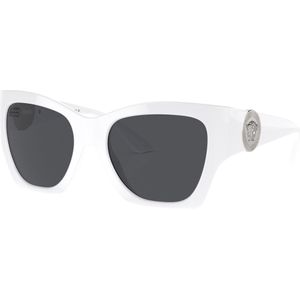 Versace, Witte/Grijze Zonnebril Wit, Dames, Maat:55 MM