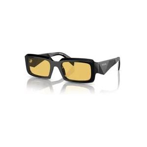 Prada Rechthoekige zonnebril Pr27Zs 16K70A , Black , unisex , Maat: 54 MM
