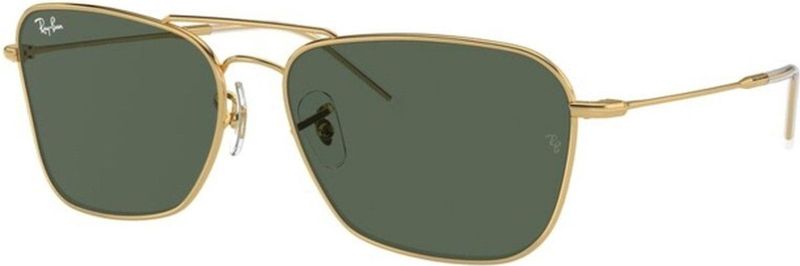 Ray-Ban RBR0102S CARAVAN REVERSE Damen-Sonnenbrille Vollrand Eckig Metall-Gestell, gold
