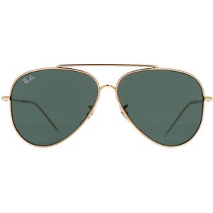 Ray-Ban Zonnebril Aviator Unisex Goud Groen RB0101S Achterzijde | Sunglasses