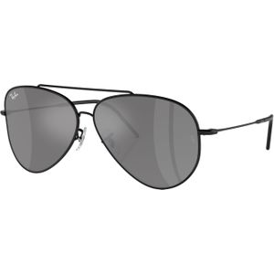 Ray-Ban, Revolutionaire zonnebril met aviator montuur en zilveren gespiegelde lenzen Zwart, Heren, Maat:59 MM