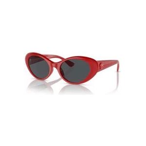 Versace Rode/donkergrijze zonnebril , Red , Dames , Maat: 53 MM
