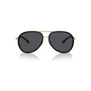 Versace Gouden Metalen Piloten Zonnebril met Donkergrijze Lens , Black , Dames , Maat: 60 MM
