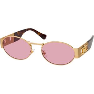 Versace, Luxe zonnebrillencollectie Geel, unisex, Maat:56 MM