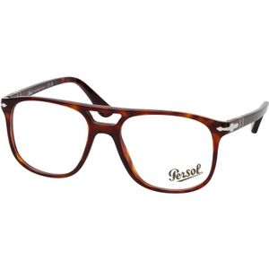 Persol - Vierkante Bril - Zwart - Acetaat